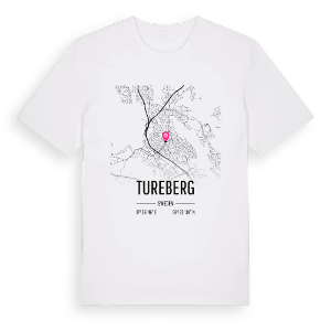 Tureberg karta t-shirt – ekologisk bomull t-shirt från Pinshirt