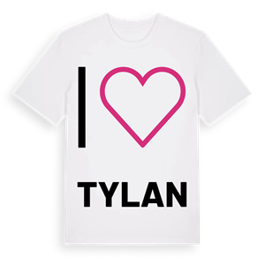 Jag älskar Tylan t-shirt stort tryck – ekologisk bomull t-shirt från Pinshirt