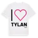 White t-shirt med Jag älskar Tylan t-shirt stort tryck