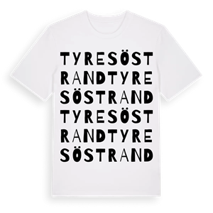 Tyresö strand ordlek t-shirt – ekologisk bomull t-shirt från Pinshirt