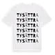 White t-shirt med Tysättra ordlek t-shirt