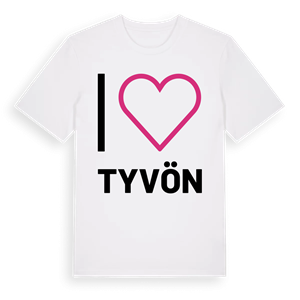 Jag älskar Tyvön t-shirt stort tryck – ekologisk bomull t-shirt från Pinshirt