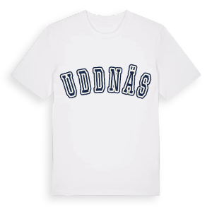 Uddnäs college t-shirt – ekologisk bomull t-shirt från Pinshirt