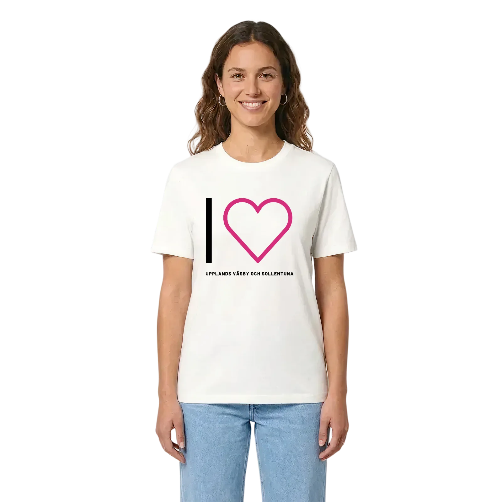 Jag älskar Upplands Väsby och Sollentuna t-shirt stort tryck – White, i miljö