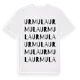 White t-shirt med Urmula ordlek t-shirt