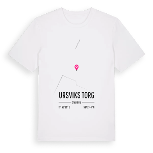 Ursviks Torg karta t-shirt – ekologisk bomull t-shirt från Pinshirt