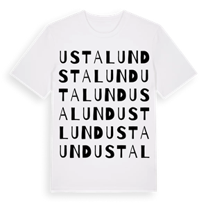 Ustalund ordlek t-shirt – ekologisk bomull t-shirt från Pinshirt