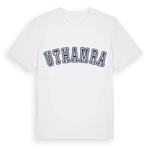 Uthamra college t-shirt – ekologisk bomull t-shirt från Pinshirt