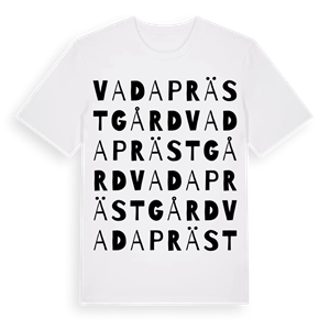 Vada Prästgård ordlek t-shirt – ekologisk bomull t-shirt från Pinshirt