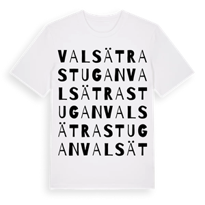 Valsätrastugan ordlek t-shirt – ekologisk bomull t-shirt från Pinshirt