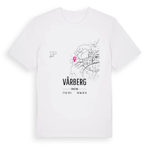 Vårberg karta t-shirt – ekologisk bomull t-shirt från Pinshirt