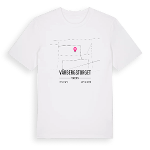 Vårbergstorget karta t-shirt – ekologisk bomull t-shirt från Pinshirt