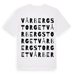Vårbergstorget ordlek t-shirt – ekologisk bomull t-shirt från Pinshirt