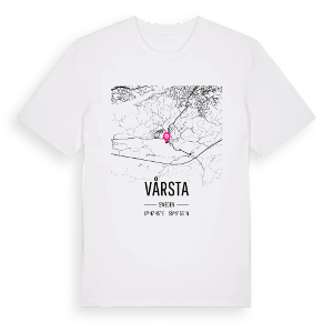 Vårsta karta t-shirt – ekologisk bomull t-shirt från Pinshirt