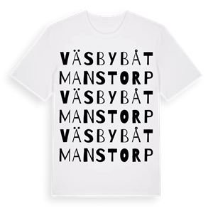 Väsby båtmanstorp ordlek t-shirt – ekologisk bomull t-shirt från Pinshirt