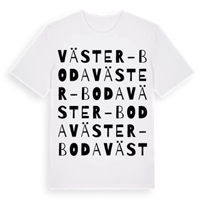 Väster-Boda ordlek t-shirt – ekologisk bomull t-shirt från Pinshirt