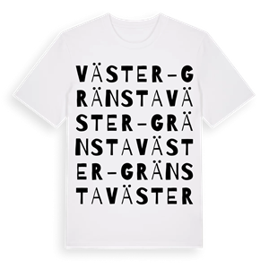 Väster-Gränsta ordlek t-shirt – ekologisk bomull t-shirt från Pinshirt