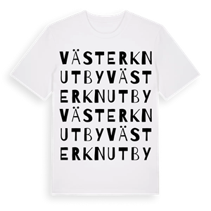 Väster Knutby ordlek t-shirt – ekologisk bomull t-shirt från Pinshirt