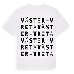 Väster-Vreta ordlek t-shirt – ekologisk bomull t-shirt från Pinshirt