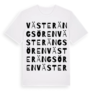 Västerängsören ordlek t-shirt – ekologisk bomull t-shirt från Pinshirt