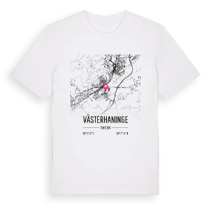 Västerhaninge karta t-shirt – ekologisk bomull t-shirt från Pinshirt