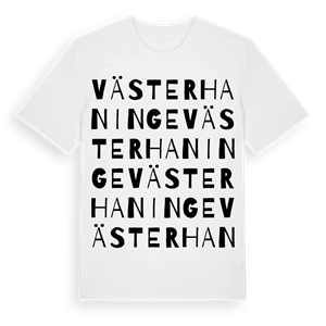 Västerhaninge ordlek t-shirt – ekologisk bomull t-shirt från Pinshirt