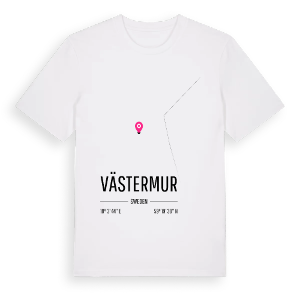 Västermur karta t-shirt – ekologisk bomull t-shirt från Pinshirt