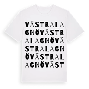 Västra Lagnö ordlek t-shirt – ekologisk bomull t-shirt från Pinshirt