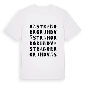 Västra Norrgrund ordlek t-shirt – ekologisk bomull t-shirt från Pinshirt
