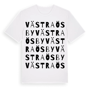 Västra Ösby ordlek t-shirt – ekologisk bomull t-shirt från Pinshirt