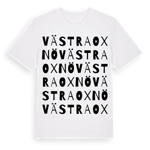 Västra Oxnö ordlek t-shirt – ekologisk bomull t-shirt från Pinshirt