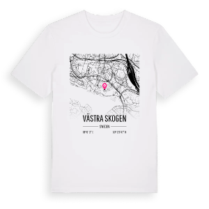 Västra skogen karta t-shirt – ekologisk bomull t-shirt från Pinshirt