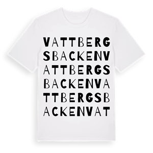 Vattbergsbacken ordlek t-shirt – ekologisk bomull t-shirt från Pinshirt