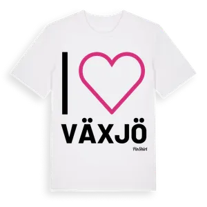 Jag älskar Växjö t-shirt stort tryck – ekologisk bomull t-shirt från Pinshirt