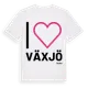 White t-shirt med Jag älskar Växjö t-shirt stort tryck