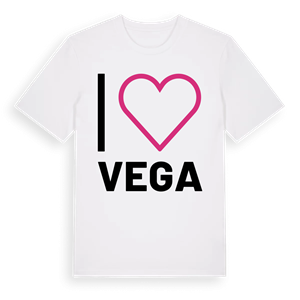 Jag älskar Vega t-shirt stort tryck – ekologisk bomull t-shirt från Pinshirt