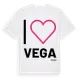 White t-shirt med Jag älskar Vega t-shirt stort tryck