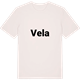 Vintage White t-shirt med Vela fetstil t-shirt