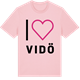 Pink Cotton t-shirt med Jag älskar Vidö t-shirt stort tryck