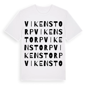 Vikenstorp ordlek t-shirt – ekologisk bomull t-shirt från Pinshirt
