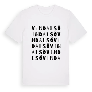 Vindalsö ordlek t-shirt – ekologisk bomull t-shirt från Pinshirt