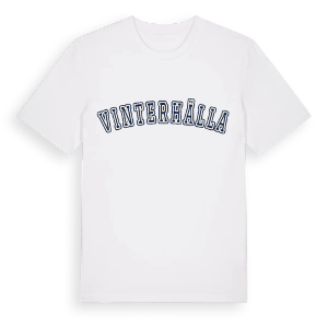 Vinterhälla college t-shirt – ekologisk bomull t-shirt från Pinshirt