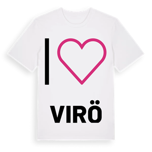 Jag älskar Virö t-shirt stort tryck – ekologisk bomull t-shirt från Pinshirt