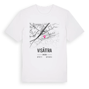 Visättra karta t-shirt – ekologisk bomull t-shirt från Pinshirt
