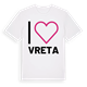White t-shirt med Jag älskar Vreta t-shirt stort tryck