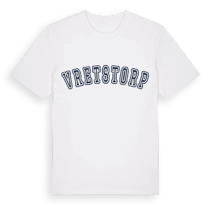 Vretstorp college t-shirt – ekologisk bomull t-shirt från Pinshirt