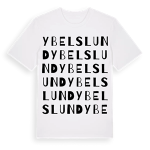 Ybelslund ordlek t-shirt – ekologisk bomull t-shirt från Pinshirt