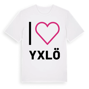 Jag älskar Yxlö t-shirt stort tryck – ekologisk bomull t-shirt från Pinshirt