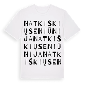 Natkiškių seniūnija ordlek t-shirt – ekologisk bomull t-shirt från Pinshirt