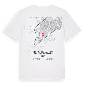 100. Yıl Mahallesi karta t-shirt – ekologisk bomull t-shirt från Pinshirt